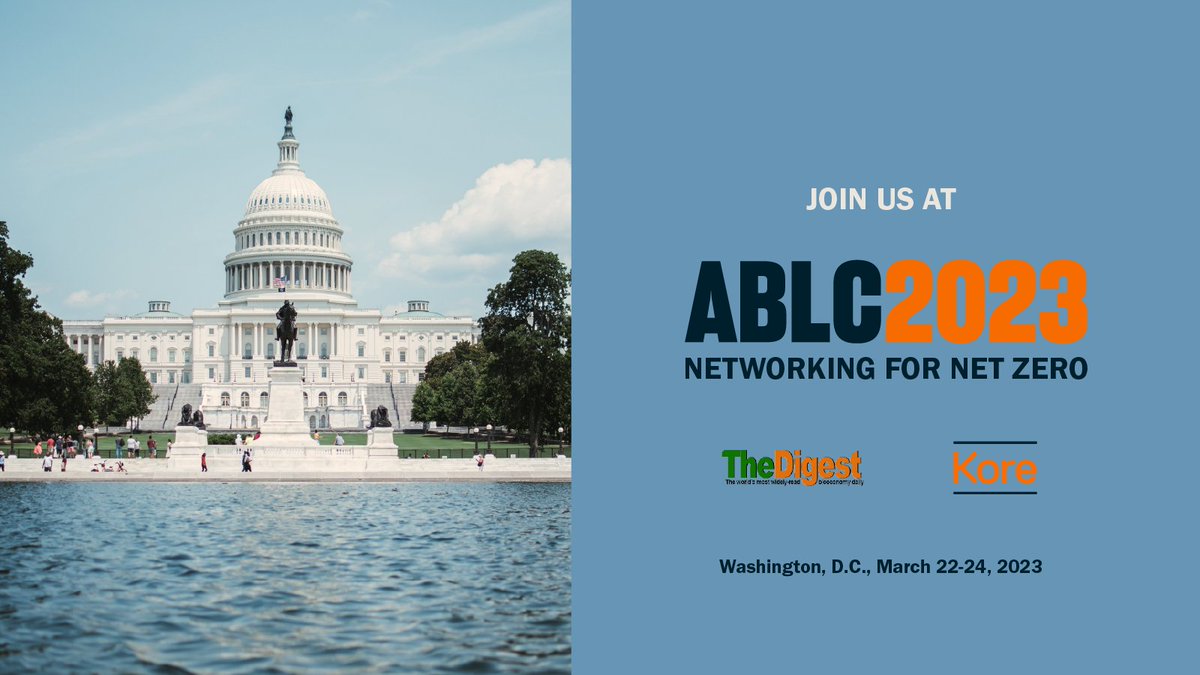 Our Founder and CEO, Cornelius Shields and Executive VP of Business Development, Steve Wirtel will be attending the Advanced Bioeconomy Leadership Conference #ABLC2023 in Washington, D.C. March 22-24. We look forward to seeing you there! 

<a href="/bdigest/">Jim Lane</a>