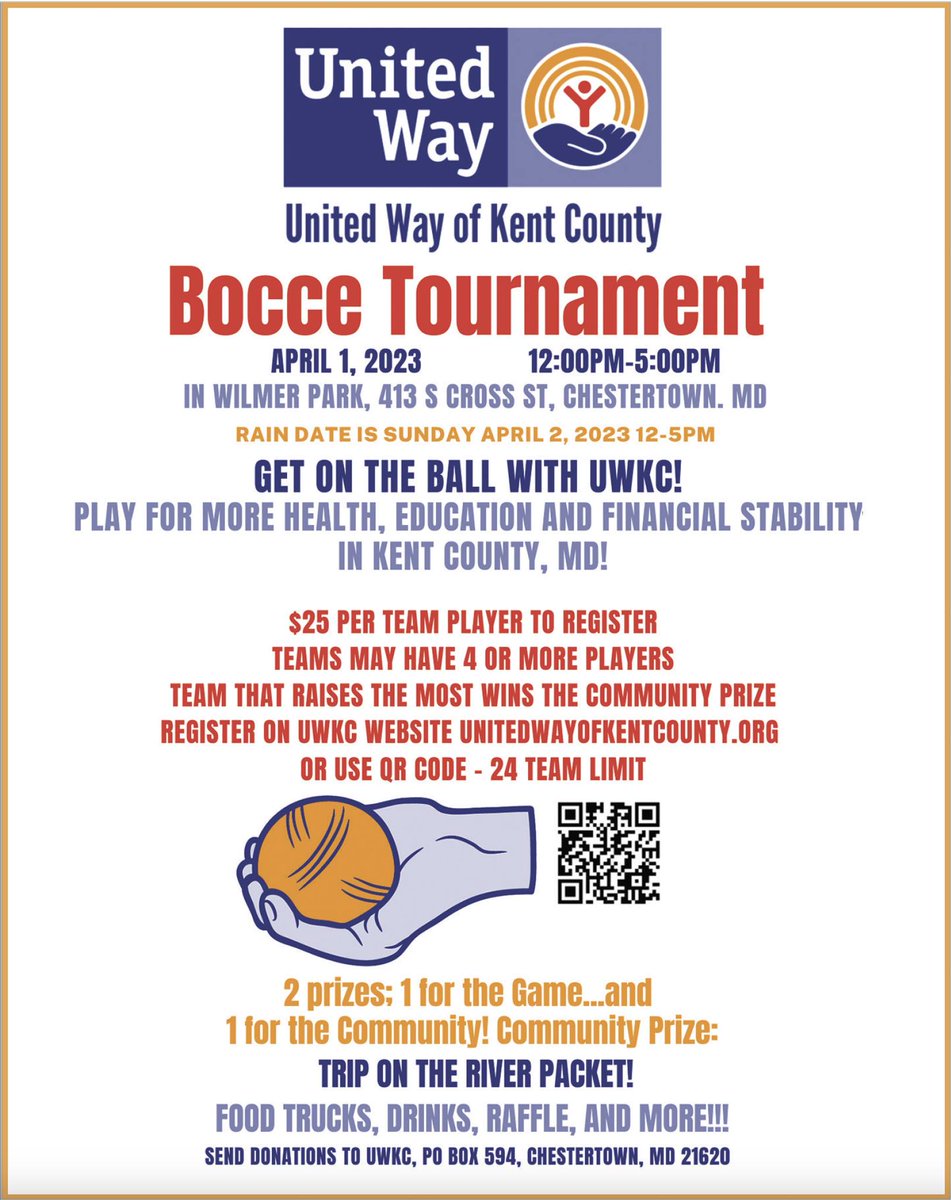 UnitedWayofKen1's tweet photo. We are excited to support our Partners! Join us to play!  @ESBIGS @dmvcbsa @nmftweets @gschesapeakebay @MDRuralDevCorp @mscfv @RHYCSS @UNAEasternShore https://t.co/UA6g1acAb2