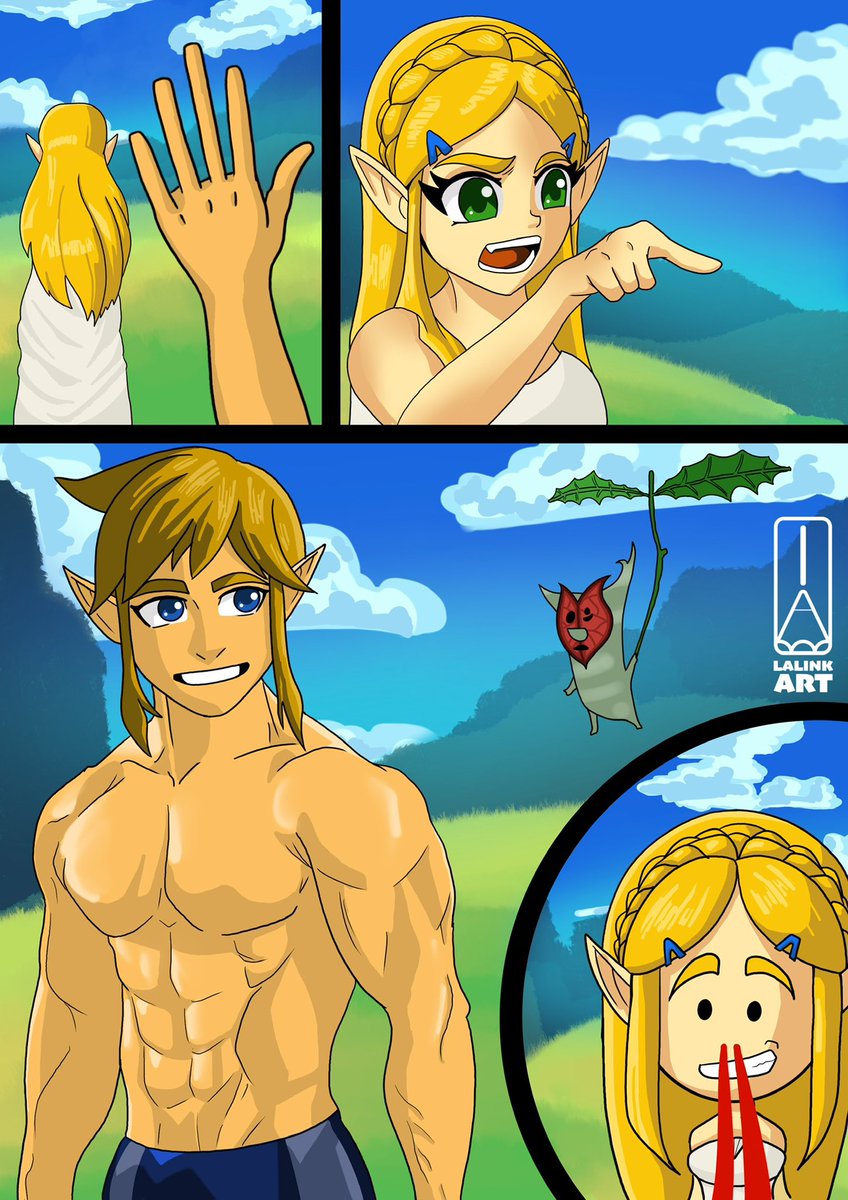 LalinkArt's tweet photo. Un mini cómic the #BOTW La #princesa reclamando el porqué ha tardado tanto en salvar a #Hyrule de las garras de #Ganon, y #Link explicando que tuvo que buscar 900 #Kologs 😅 #princesa #princesszelda https://t.co/vcqOwCqI8c