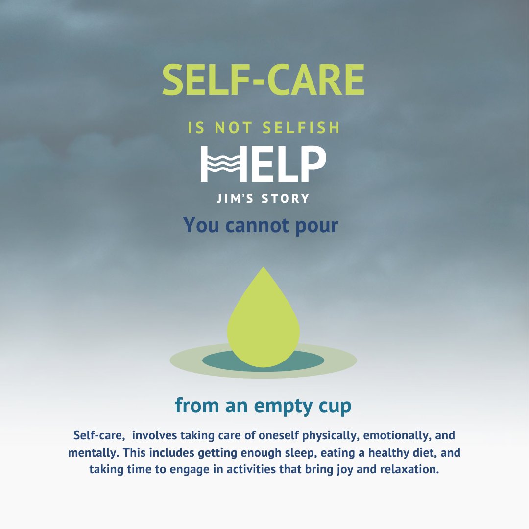 SELF-CARE IS NOT SELFISH #selfcare 
#mentalhealth <a href="/NHSuk/">NHS</a> <a href="/RoyalNavy/">Royal Navy</a> <a href="/RNRMC/">Royal Navy & Royal Marines Charity</a> <a href="/rollsroycecars/">Rolls-Royce Motor Cars</a> <a href="/BAESystemsplc/">BAE Systems</a> <a href="/DeanButton1/">On a side mission.. ... ....</a> 
<a href="/MHFAEngland/">MHFA England®</a> <a href="/mentalhealth/">Mental Health Foundation</a> <a href="/MMHA_HIOW/">Military Mental Health Alliance</a> 
#mentalhealthmatters  #selfcare #selflove #depression #therapy  #mentalhealthadvocate 
help-jimsstory.com