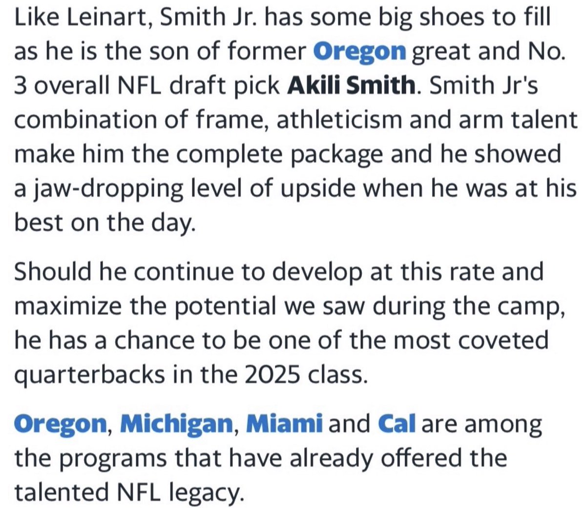 Akilismithjr's tweet image. It’s was nice to compete against some of the best at @Rivals/@RivalsCamp… thanks for the write up @adamgorney 
#quarterbacks #caliqbs