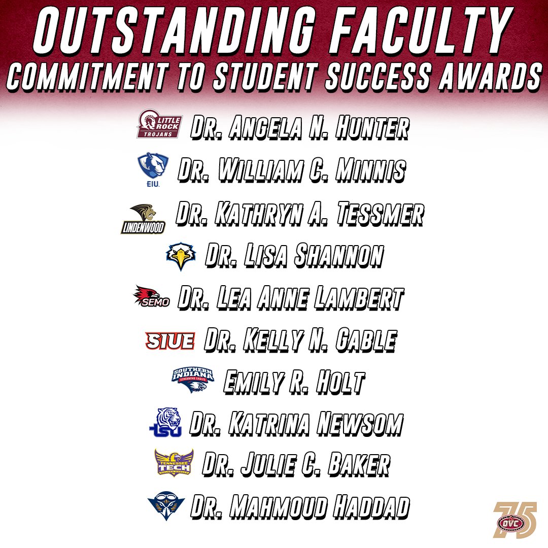 OVCSports's tweet photo. We are proud to announce the winners of the inaugural Outstanding Faculty - Commitment to Student Success Awards.

The awards were created by the Provosts to recognize outstanding faculty. The criteria included impacts of students, contributions made to the department, university and curriculum development, consistent professional development as well as community involvement and institutional service.

https://t.co/FrfFQx0VrR | #OVCit | #OVC75