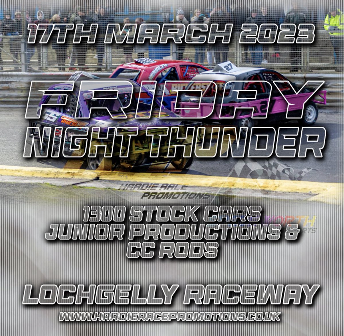 We’ve got your FRIDAY night sorted!

Join us at Lochgelly Raceway for a fast and action packed night of racing.

Find us in Lochgelly, KY5 9BU

Advanced tickets available at hardieracepromotions.co.uk 

Pay on arrival available
