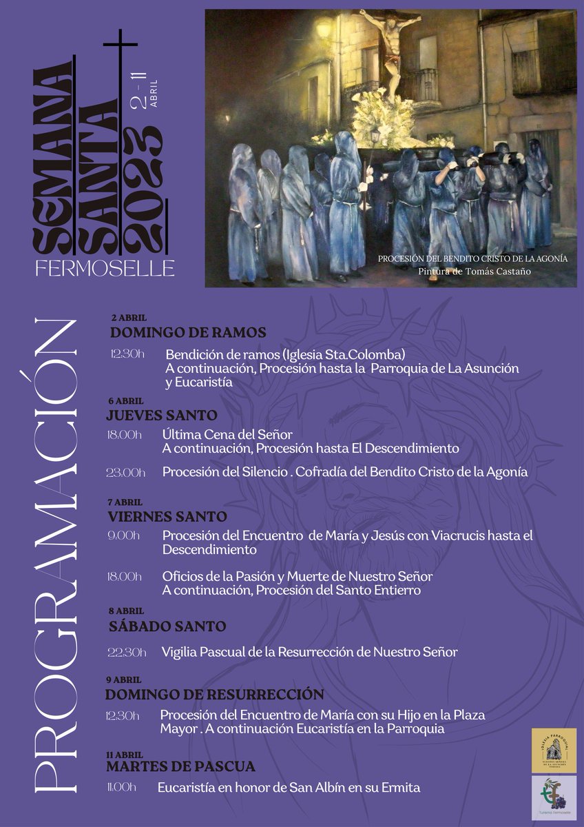 ✝️PROGRAMACIÓN DE SEMANA SANTA FERMOSELLE 2023. Ya puedes consultar todos los horarios de las procesiones, eucaristías y oficios de la Semana Santa Fermosellana.🙏 #ParroquiaNuestraSeñoradelaAsunción #Fermoselle #SemanaSanta2023