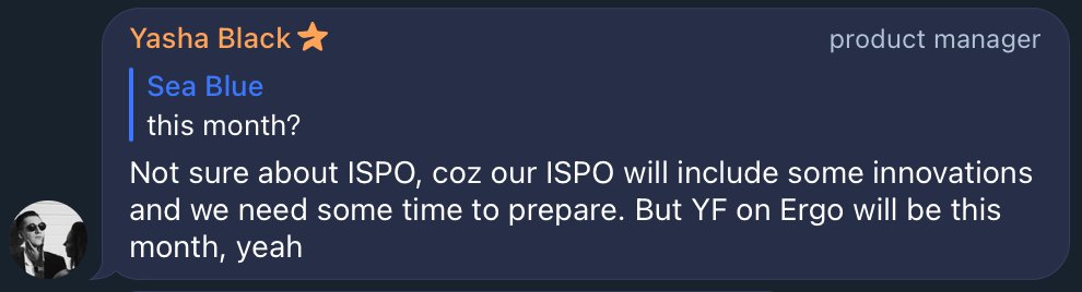 spectrumxnet's tweet image. Yasha Black just confirmed that YF will be released this month, which means there's not much left.

We're also really thinking about what format we'll be doing the ISPO in. We are preparing an interesting solution. 

📰 Read about our progress here: spectrumlabs.medium.com/spectrum-finan…