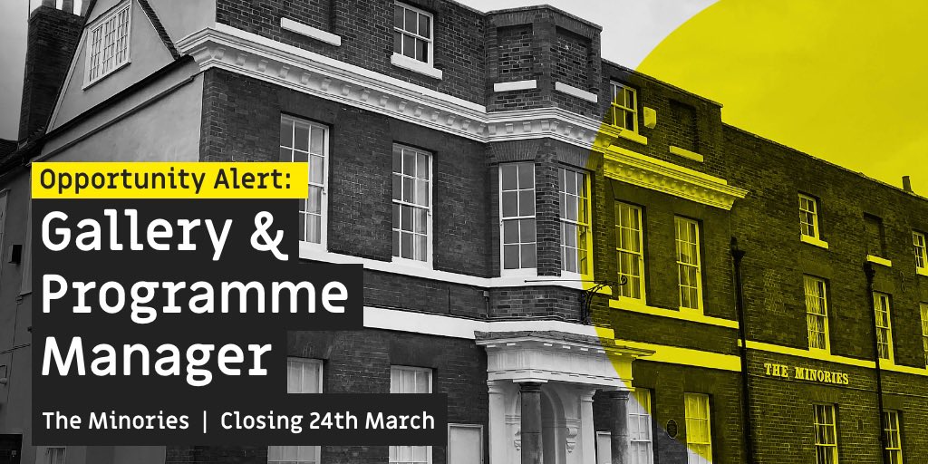 CreativeColch's tweet photo. 🟡 Opportunity alert! 
We are the Minories are seeking a Gallery and Programme
Manager to join their motivated, committed, creative team.

Visit the website for more information and to apply!
https://t.co/lbUIwMW3hk 

#CreativeJobs #ColchesterJobs #CreativeColchester https://t.co/G3w9pSicUi
