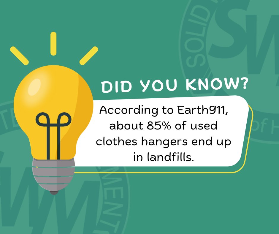 HoustonTrash's tweet photo. Hangers are not recyclable.โ
Reporpuse your old, unwanted hangers by #upcycling them for another use. Click the link for some ideas โก https://t.co/QhinSFFeB3
#DYK #Upcycle #KnowBeforeYouThrow #HoustonRecycles https://t.co/J3eoYUKF9V