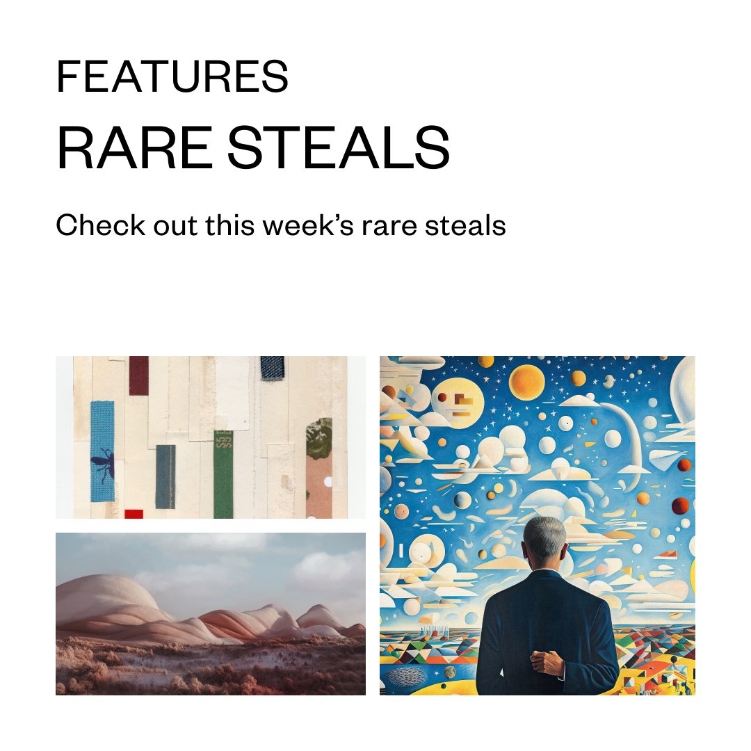 Check out this week’s Rare Steals: Artworks you can collect under 3 ETH 💎 superrare.com/features/this-… Featuring @POSTWOOK @enixsta @stvccs @ohchelllo @mrshapeIess @stopstare @MarrisaWilsonNY @Klahr_dk @davidmaisel1 @nes_rox