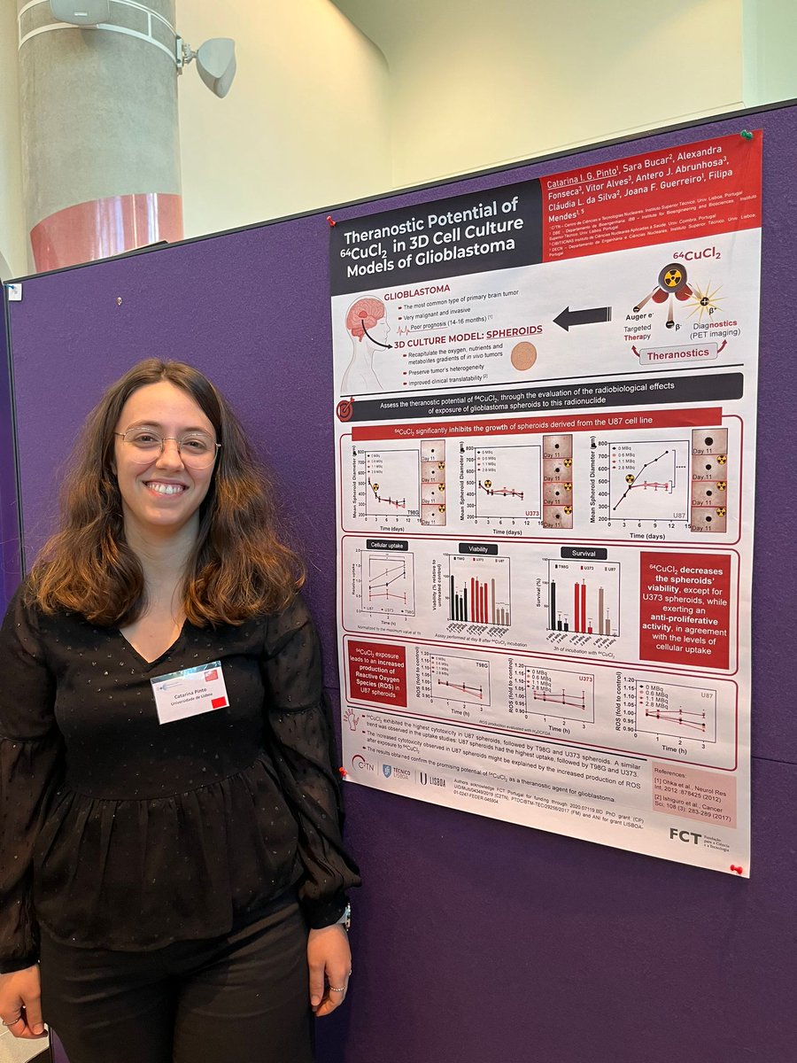 This week, the RSG participated at the 2nd International Workshop on Radiobiology of Molecular Radionuclide Therapy (#IWRMR), London, with one oral communication and two posters.  We congratulate our PhD student Catarina Pinto for her Best Poster Prize sponsored by @sckcen!