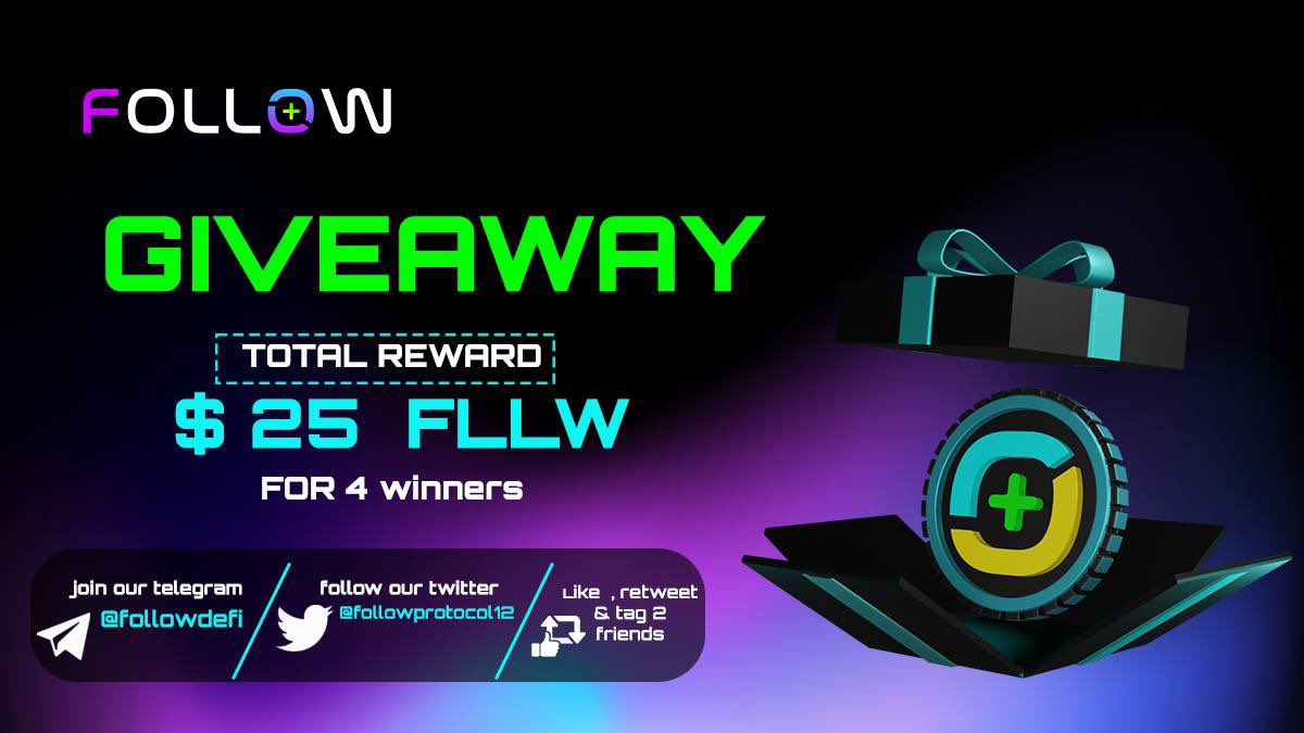 FollowProtocol2's tweet photo. 🚨 $Follow Has Huge News Coming🚨

🔥 $Follow is Doing a Giveaway 🔥
Four People Will Receive $25 in $Follow 

To Win: 
⭐️Like, Retweet, Tag 2 Friends 
⭐️Follow Our Twitter: @FollowProtocol2 
⭐️Join Our Telegram: https://t.co/Ola0qYEmmL
24 Hours
Screenshot that you have joined https://t.co/0T4VPndqFi
