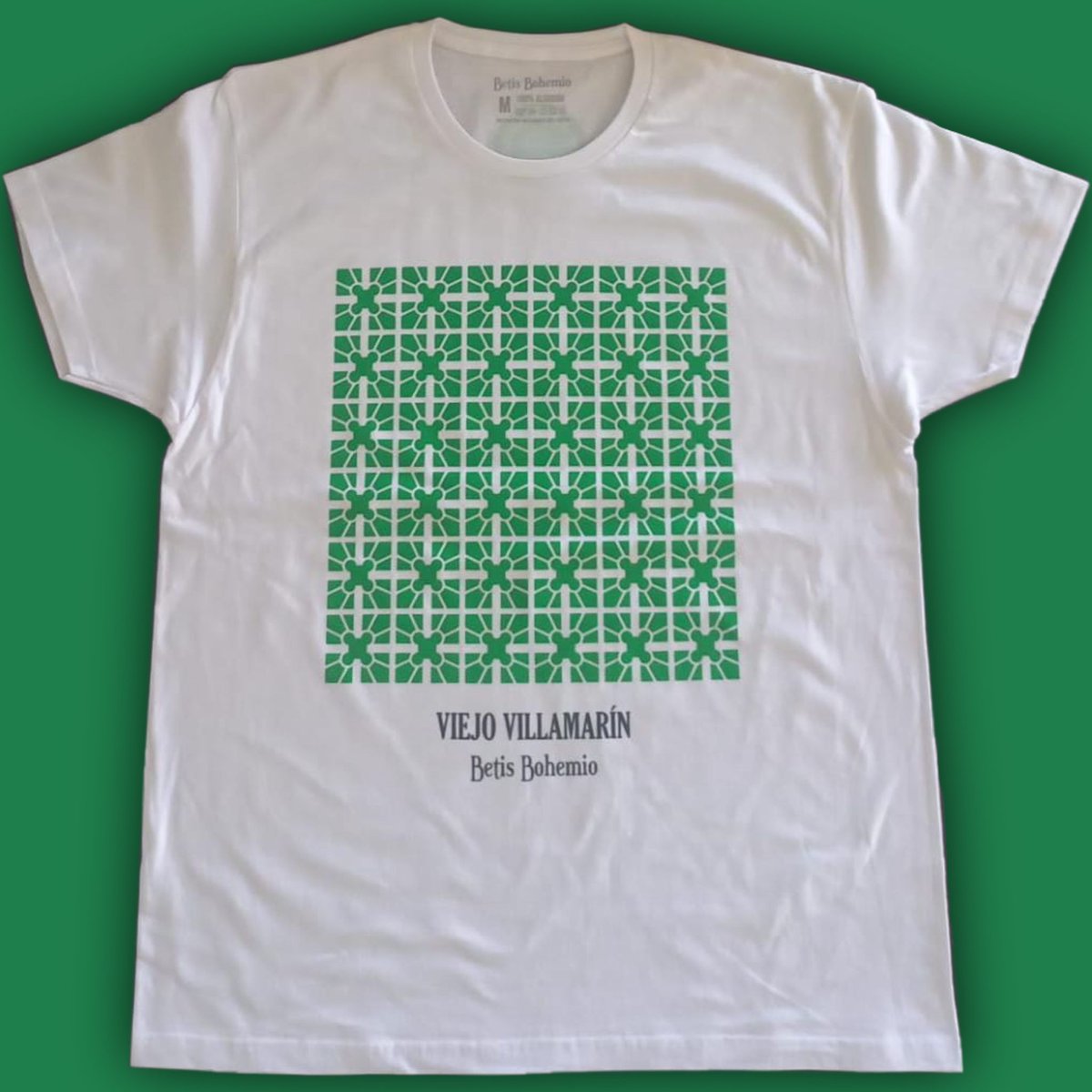 BetisBohemio's tweet photo. LLEGÓ LA CAMISETA BOHEMIA 💚

Ahora podréis llevar con vosotros la celosía que adornó el Viejo Villamarín durante tantos años.

Tallas desde S a XL

Precio: 15 € https://t.co/ZG4xr21tHl