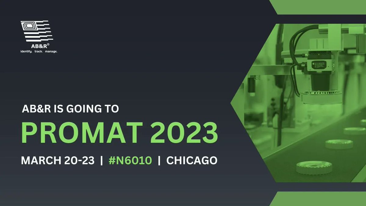 BarcodeRFID's tweet photo. AB&amp;R will be at Promat! Stop by our booth to see the latest in barcode and #RFID asset and inventory tracking solutions. https://t.co/QV6qal9EYp #ProMat2023 https://t.co/z53iiQFakP