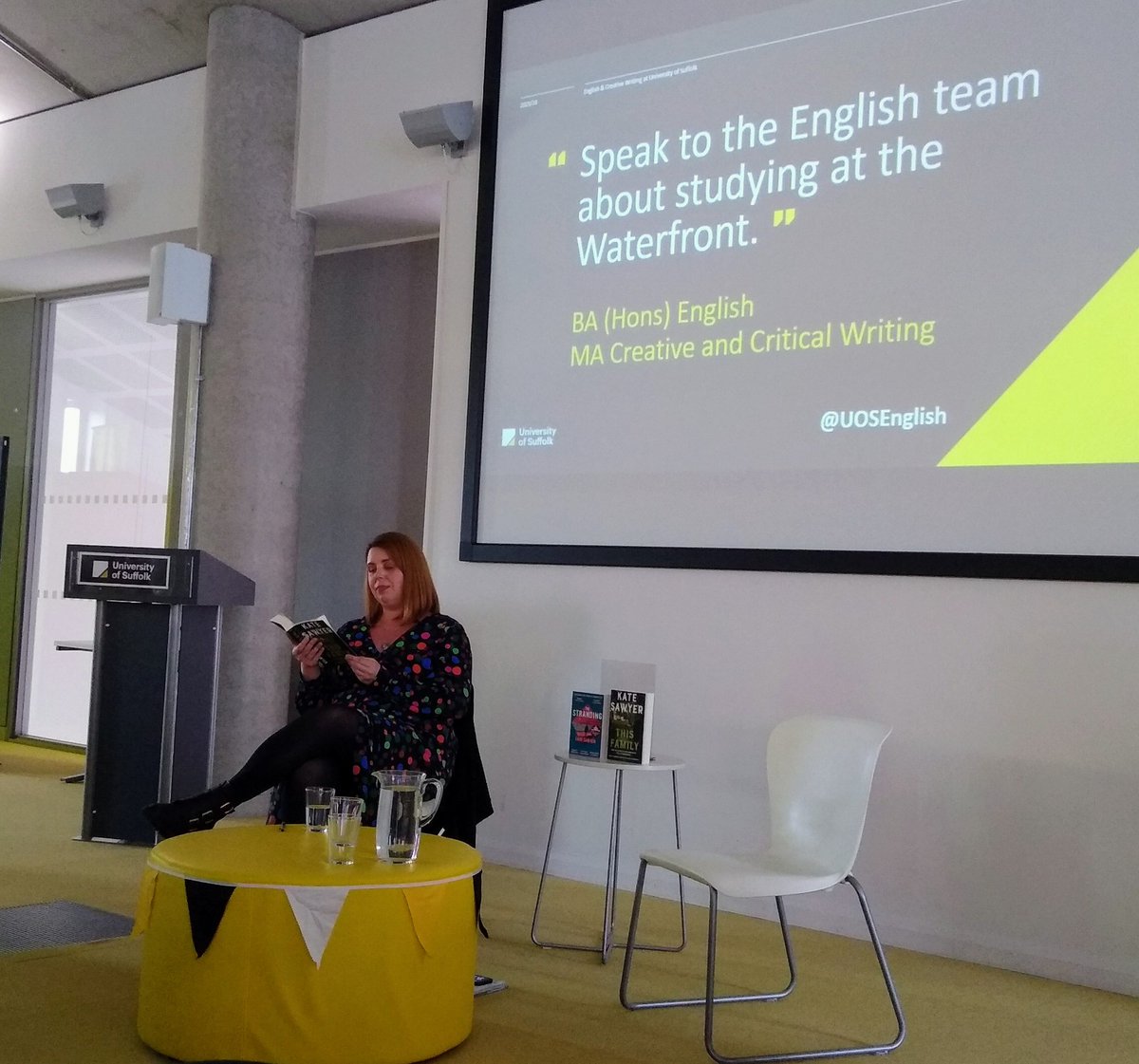 UOSEnglish's tweet photo. #SNAP An amazing afternoon celebrating the writing of our @UniofSuffolk students. Well done to all the writers who took part. HUGE thanks to the inspirational @KateSawyer, the fab @PrizeNewAngle @Ips_Institute for supporting us, and where would we be without Dial Lane Books?💛 https://t.co/YUdhc3TfpQ