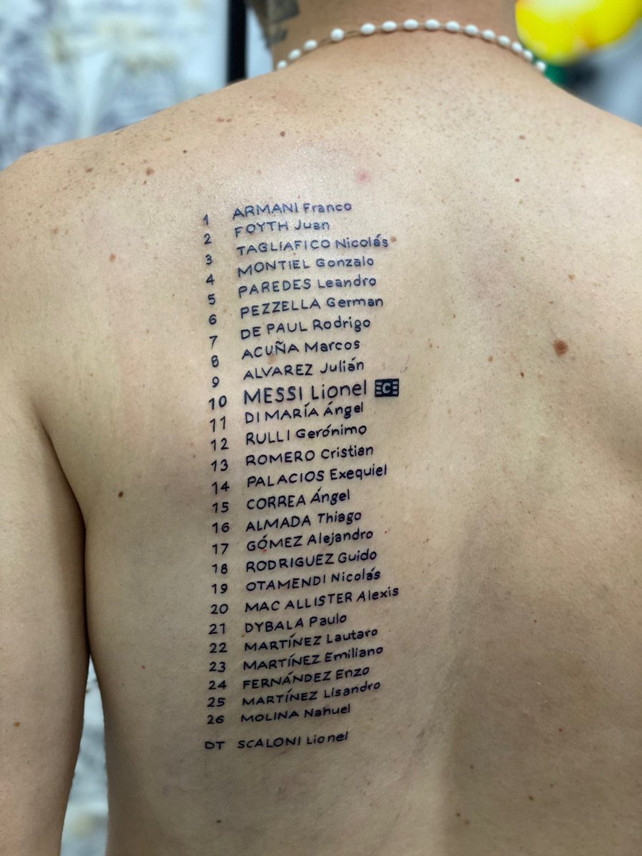 Sebarodon's tweet photo. El que es campeon del mundo se tatua lo que quiere. 

@afa @TNTSportsAR @TyCSports @afa_play @Argentina https://t.co/5ZEIid2V1F