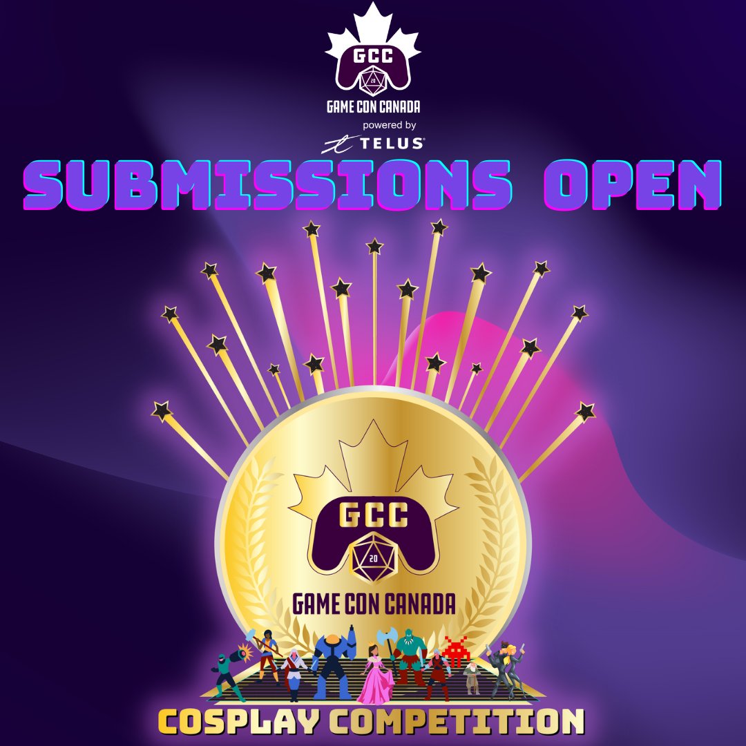 Spots are filling up FAST for our cosplay competition! Judges @KinpatsuCosplay @gladzykei and @Axel_Cosplay will award winners over $15,000 in prizes on June 24 - do you have what it takes to win? Apply now: gameconcanada.com/cosplay-compet… #GameConCanada #Cosplay #CosplayCompetition