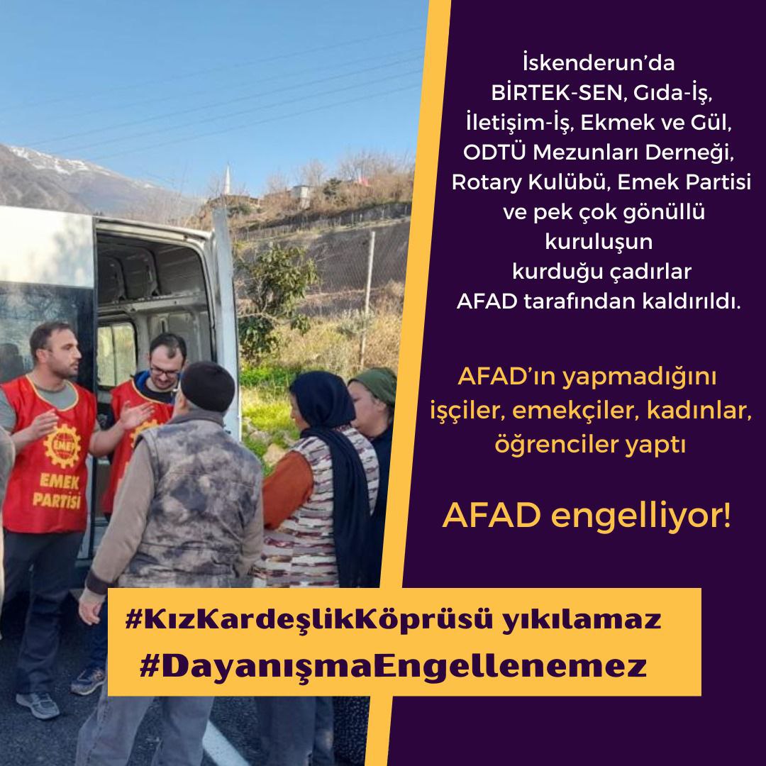 emekpartisi's tweet photo. #AFAD'ın yapamadığını işçiler, kadınlar, gençler, öğrenciler yaptı. 
Kadınların kurduğu #KızKardeşlikKöprüsü yıkılamaz
#Dayanışmaengellenemez https://t.co/MSDDNOTlym