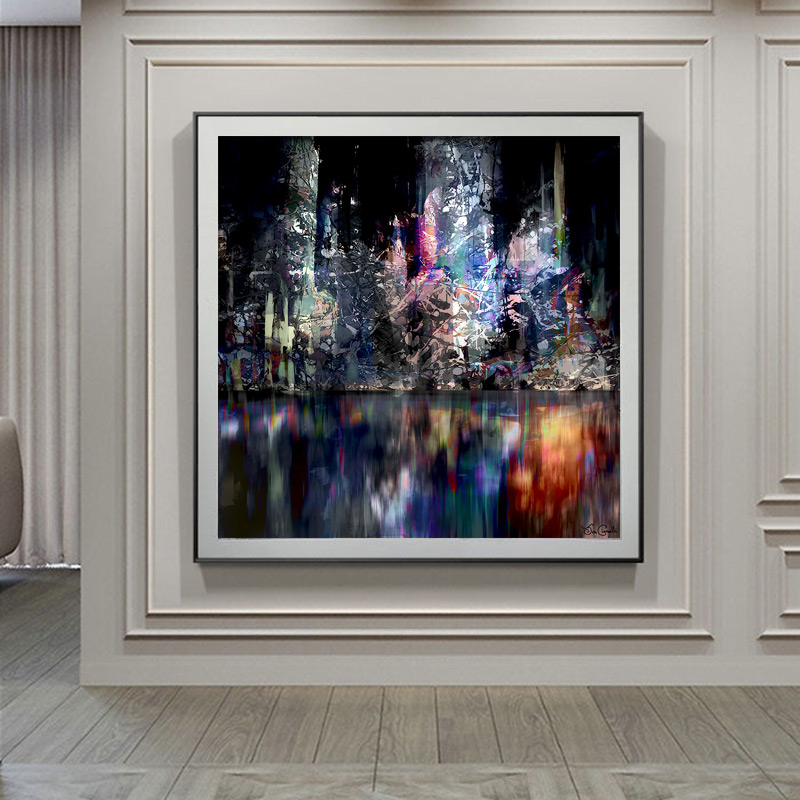 Boston Harbor Night Vibe Abstract Art - Now available for sale.   jcianelli.com/large-abstract… #art #abstractpainting #abstractart #contemporaryart #modernart #originalart  #interiordesign #decor #wallart #artist #artwork #artgallery  #digitalart #digitalartist #digitalabstractart