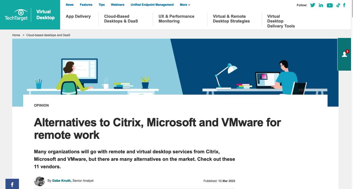 My list of alternatives to #Citrix, #Microsoft, and #VMwareHorizon is now live! bit.ly/VDIAlternatives

There are 11 (!) on there, including #AmazonWorkspaces  @Frame @HPAnyware @cameyoco @Dizzion @Leostream @GetNerdio @parallels @Workspot @InuvikaInc