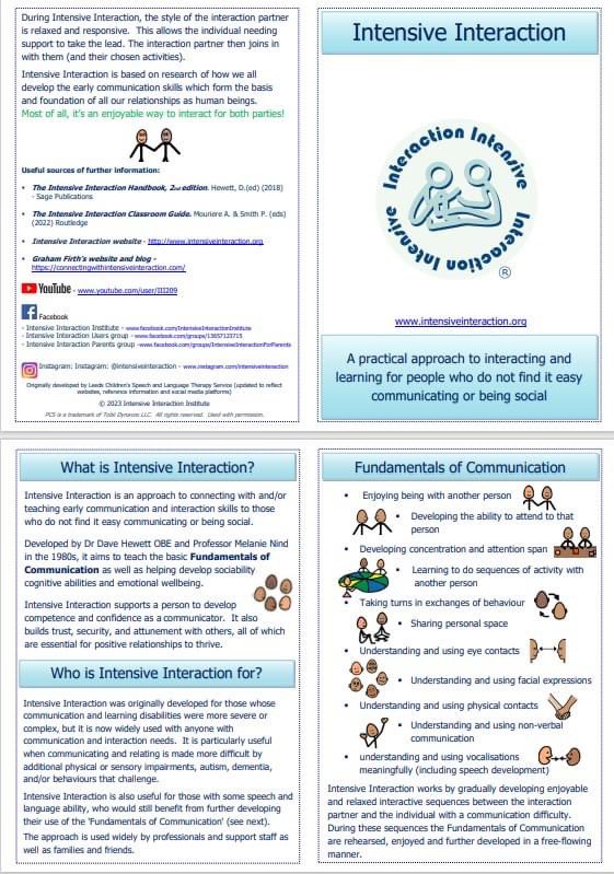 This is a really useful factsheet #intensiveinteraction
