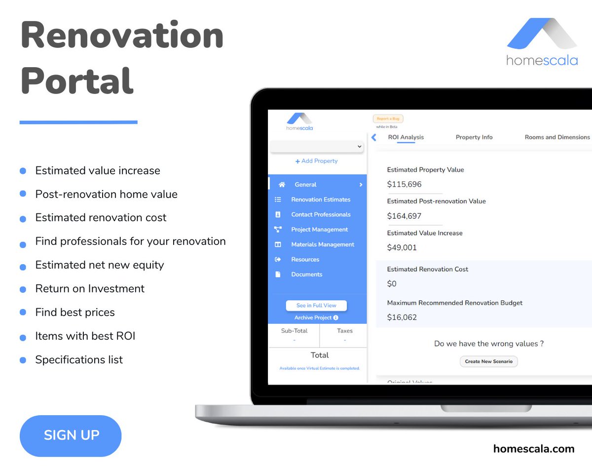 home_scala's tweet image. 💸 🏠 Don't waste time and money on your home renovation project.
🔎Use the Renovation Portal to find premade materials packages, the best prices, and items with the best ROI.🔝
👉 homescala.com
#HomeRenovation #RealEstate #HomeValue