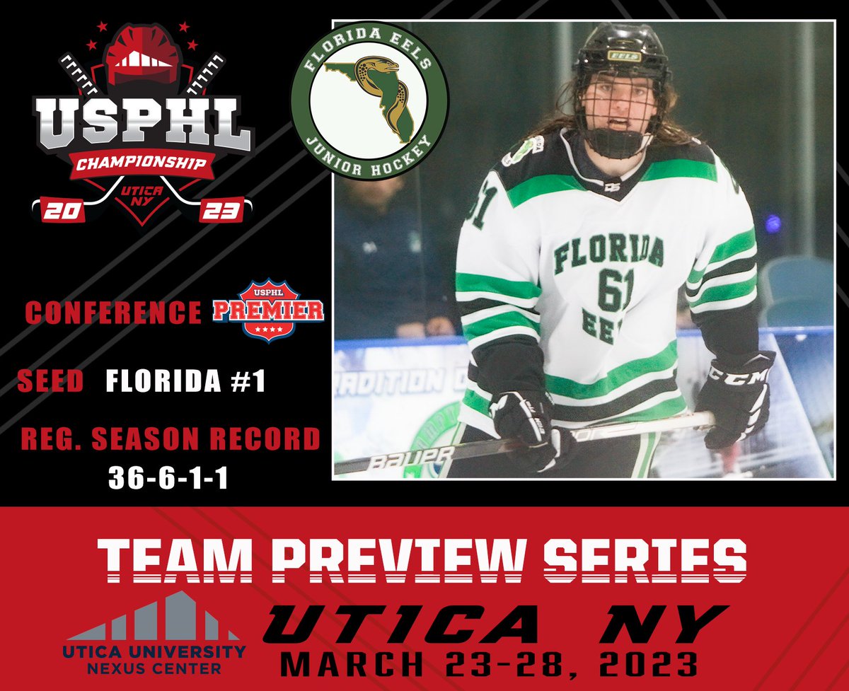 USPHL's tweet photo. #USPHLNationals: The @FloridaEels #USPHLPremier team is one of those teams that are just so solid at every position, and they will cause headaches for every team they face. A veteran-heavy squad will lead the Fort Myers crew every game.  

Full Preview:
https://t.co/RS4RaznNFj https://t.co/MoUvGWzRtx