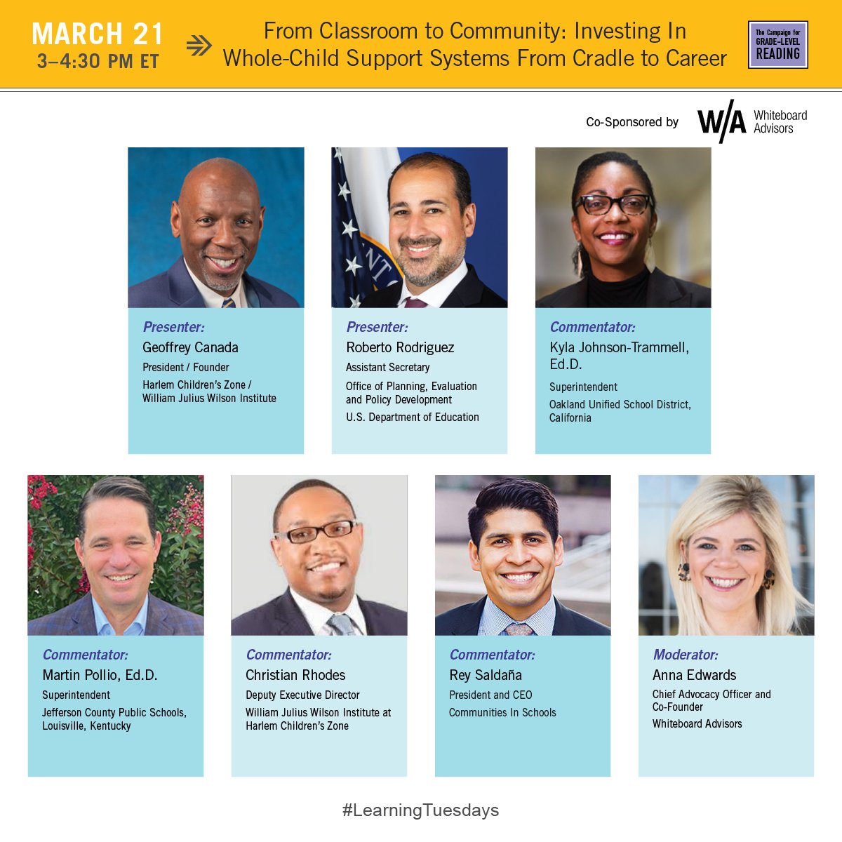 readingby3rd's tweet image. Everything in a child’s life is connected. We cannot address #LearningLoss without also investing in #WholeChild systems that support safety, health + development. On 3/21 join #LearningTuesdays + @WhitebdAdvisor w/ @hczorg+ @usdoegov to learn more➡️ ow.ly/Rgx450MMGNi