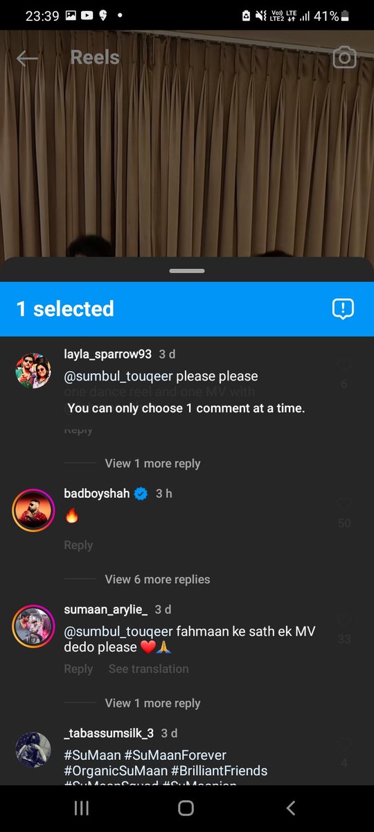 creaste_sriyaa's tweet photo. Badshah has also commented. 

Ohh my girl is gaining respect  and popularity 🤞❤
#SumbulTouqeerKhan #SumbulSquad https://t.co/yMAl7cOE6I