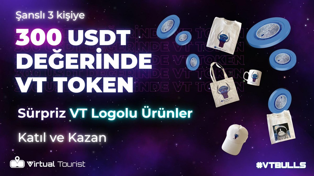 VTturkiye's tweet photo. 💥#VT logolu ürünler ve 300 USDT değerinde VT Token kazanma şansını kaçırma!

1️⃣Takip et
2️⃣Beğen
3️⃣Retweetle
4️⃣Arkadaşını bu tweet'e etiketle

💠Şanslı 3 kişiden biri ol💜

💰Katıl ve kazan🤑 https://t.co/uEYgh13iGo