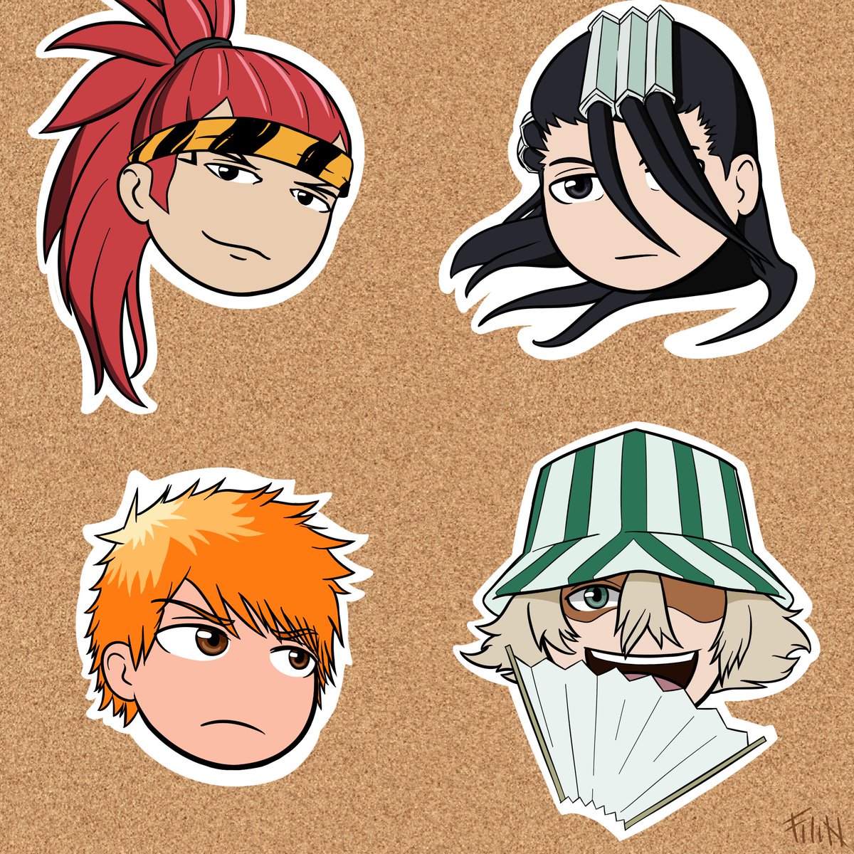 Filin_Feather's tweet photo. Les bleach boys en stickers : https://t.co/e90aI27yyu