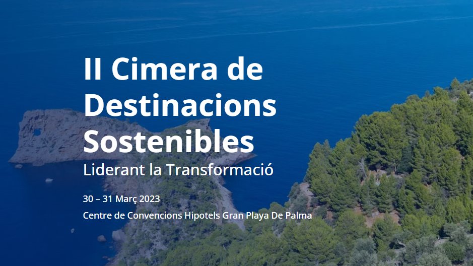♻️La sostenibilitat és un dels grans reptes del turisme en els propers anys

📅30 – 31 Març 2023

✔️Assisteix a la segona edició de la Cimera de Destinacions Sostenibles i coneix quines mesures i nous projectes s’estan impulsant per liderar aquest canvi

🔗bit.ly/CimeraDestinac…