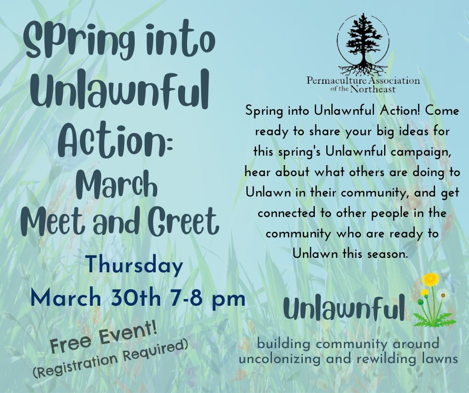 PINEnetwork's tweet photo. Come ready to share your big ideas for this spring’s #Unlawnful campaign, hear about what others are doing to #Unlawn in their community, and get connected to other people in the community who are ready to Unlawn this season!

https://t.co/Cyf03RRm83 https://t.co/a2NbAaVcLr