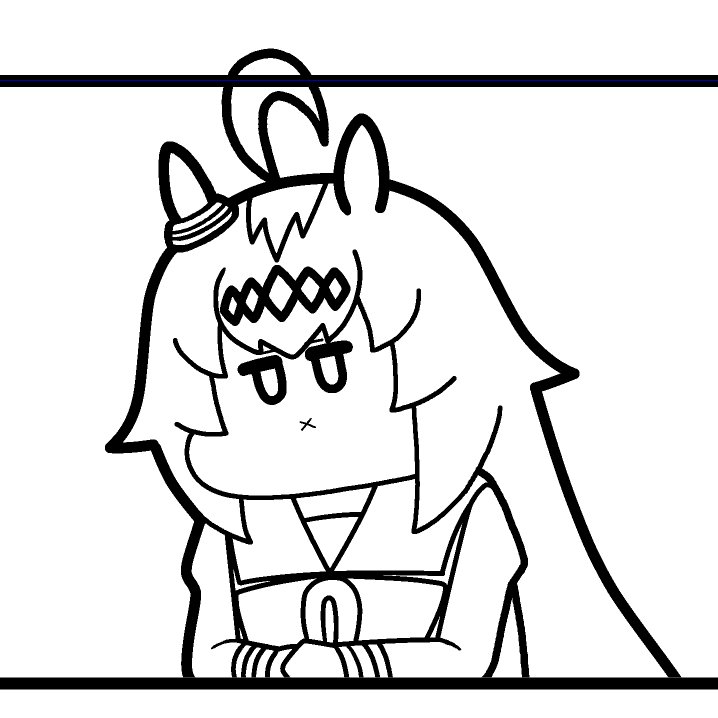 今回描いたけれど4コマで使わなかったオグリ 
