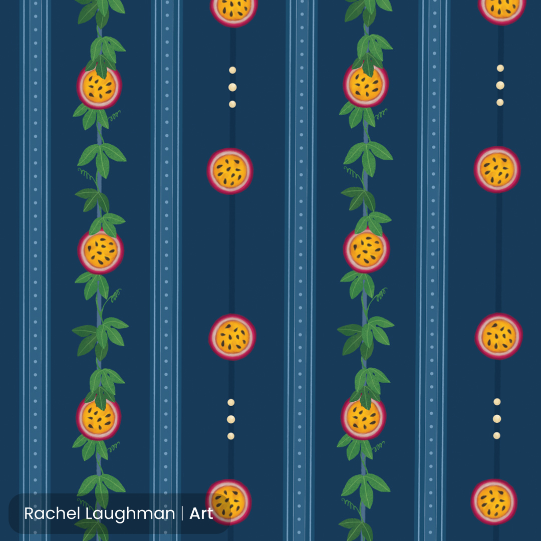 A passionfruit vertical print 🌿

#passionfruit #fruitprint #fruitpattern #vinepattern
 #verticalprint #artwork #creativecommunity #digitalart  #illustration #pattern #patterndesigner #patterns #print  #printdesign #surfacepattern #surfacepatterncommunity #surfacepatterndesign