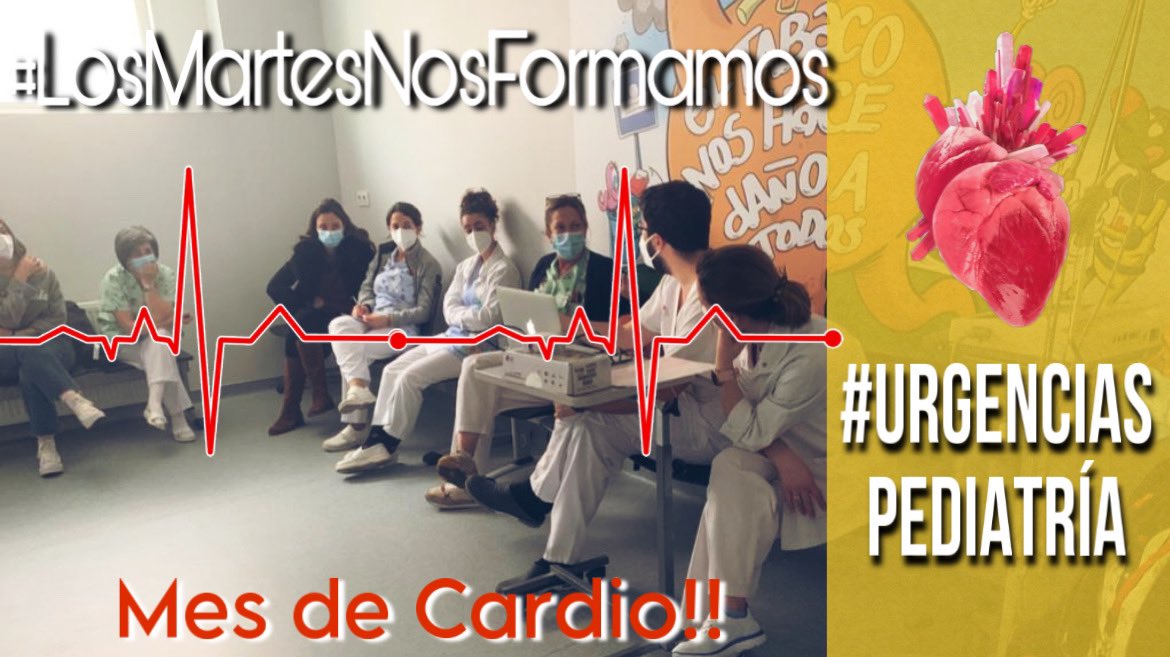 JLorenzoGuerra's tweet photo. Continúa el #proyectoformativo integral para el #equipo de #urgenciaspediatría a través de #LosMartesNosFormamos. Las próximas tres semanas hablamos de #Cardiología y #Electrocardiograma.
Seguimos….💪 https://t.co/ZztqaAZgXT