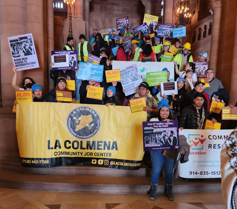 Today, we’re joining the growing campaign to pass the #AccessToRepresentation Act to guarantee access to legal counsel for all New Yorkers facing deportation. #ARA #CARE4Immigrants.