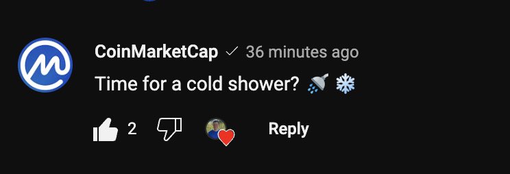 benjamincowen's tweet photo. So @coinmarketcap just commented on my last video. 

This might be my peak moment https://t.co/XToWWqKhun