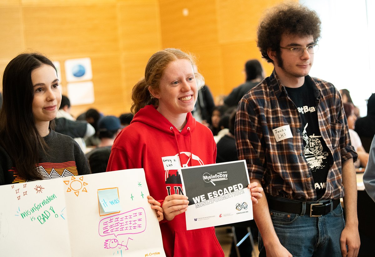 The @uwcip and @MurrowCollege welcomed hundreds of high school students to the @UW campus Tuesday for #MisinfoDay, where they learned about misinformation and strategies to resist it. More photos on our Facebook page: facebook.com/photo?fbid=675…