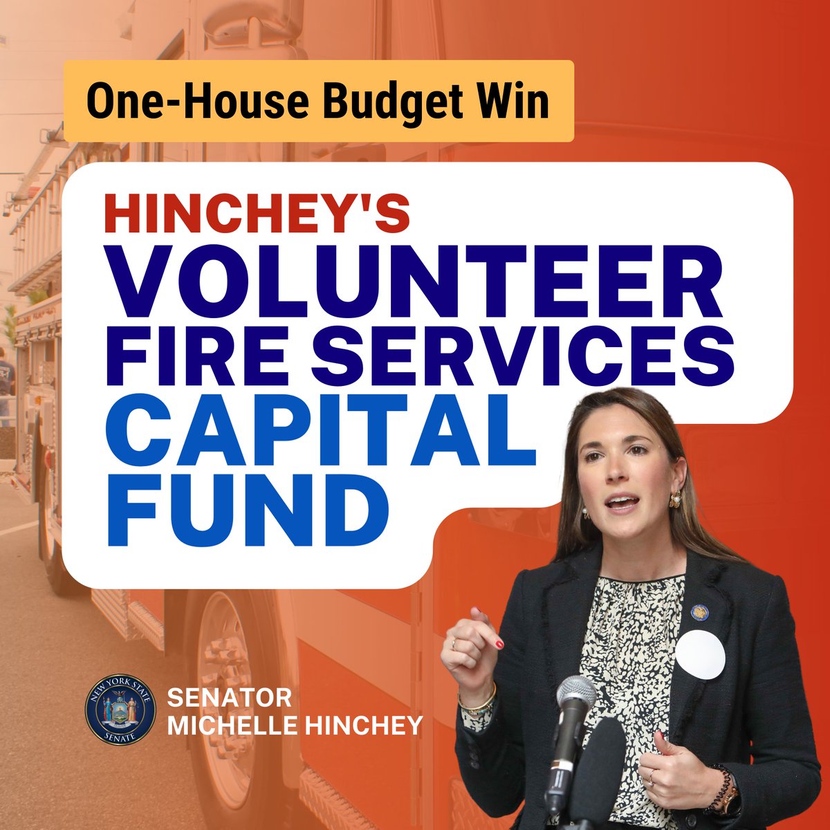SenatorHinchey's tweet photo. Our volunteer fire services are facing a financial crisis, and I'm fighting to bolster the support they receive with the creation of my Volunteer Fire Services Capital Fund, a critically-needed solution to help our volunteer fire keep up with their ever-increasing capital needs. https://t.co/1J9KuCbxDI