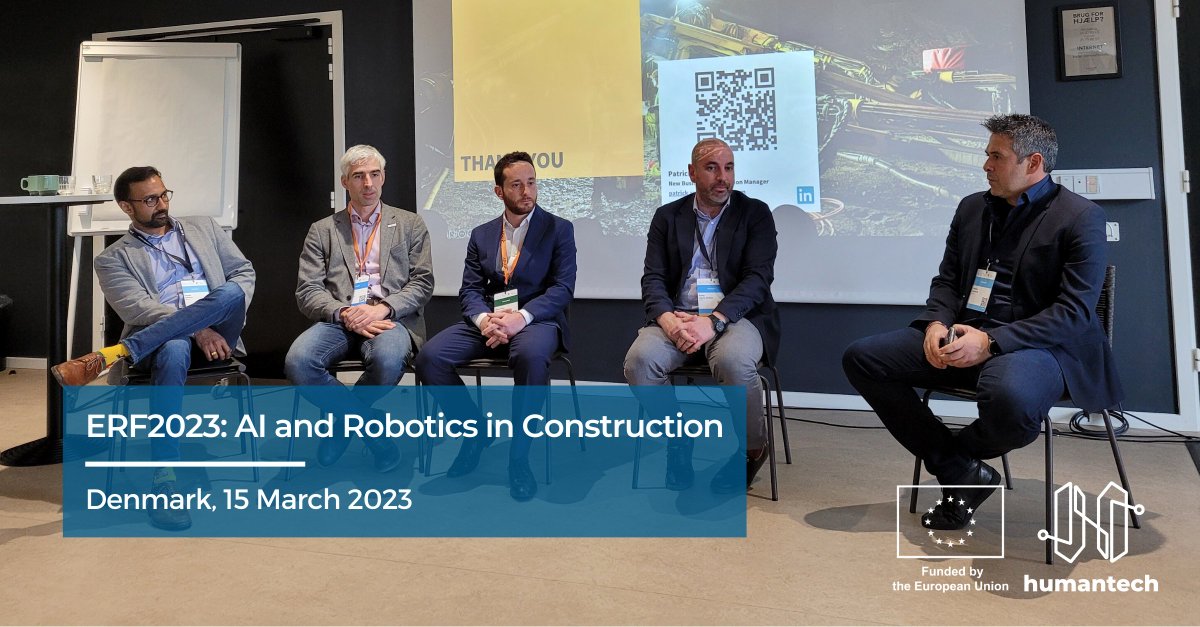 HumanTech_EU's tweet image. #Tech4EUconstruction | Finally, colleagues from @naska_ai, @SINTEF, @tecnalia, Christiansen &amp;amp; Essenbæk and @FADA_CATEC have had an insightful panel discussion and a feedback round with the workshop attendees.

#ERF2023 @eu_Robotics #EUrobotics @GSziebig @BharathSankara1