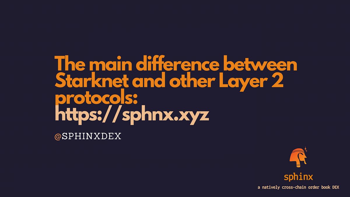 sphinxamm's tweet photo. The main difference between @Starknet and other Layer 2 protocols 📰
@SphinxDex Blog ➡️ https://t.co/CbkAd1ham9
#Starkware #Starknet #SphinxDex https://t.co/UX4sK0sqH8