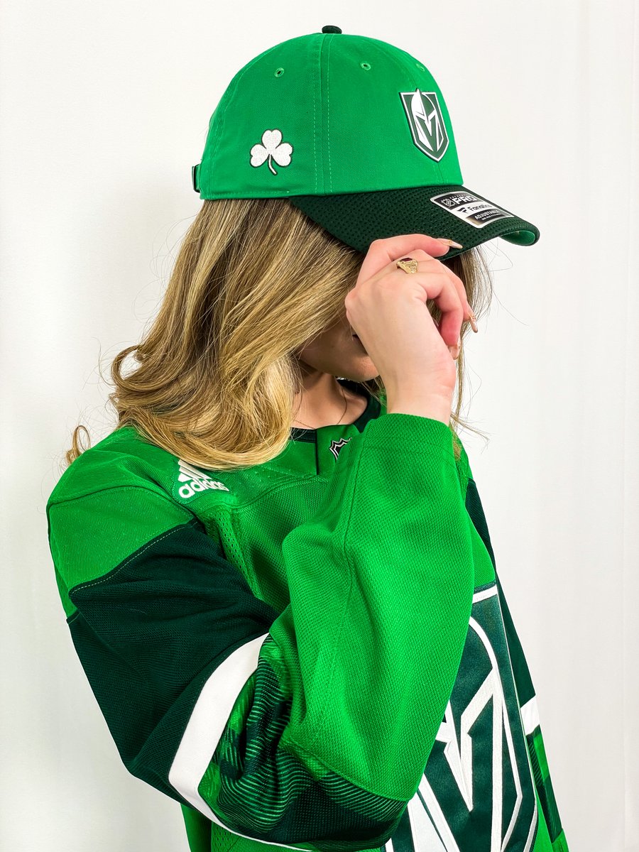 VGKGear's tweet photo. Celebrate St. Patrick's Day with us at The Fortress tomorrow with our St. Patrick's Day Jersey, now available at The Arsenal!  ☘️

Stop by at The Arsenal at City National Arena to stock up on all your @GoldenKnights gear! #vgkgear 

📍: The Arsenal
🕒: 10 a.m. - 8 p.m. https://t.co/e4ol9Kr0Et