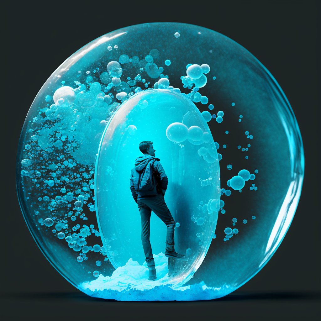 artecomia's tweet photo. Para #inovar precisamos sair da nossa #bolha e #zonadeconforto!
✏️ Instrução/Prompt: man trapped inside a bubble, vivid-blue, duotonic
#Midjourney #MidjourneyArt #AI #AIArt #AIArtWork #Art #Arts #NeuralNetworkArt #Arte #ArteComIA #ArteIA #IA #InteligenciaArtificial https://t.co/WXVyzyR770
