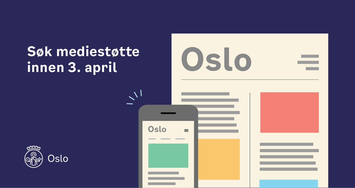 Frist for å søke om mediestøtte er 3. april! 🗞📲 oslo.kommune.no/tilskudd-legat…

<a href="/journalisten/">Journalisten</a> <a href="/oslojournalist/">Oslo Journalistklubb</a> @Journalistlag