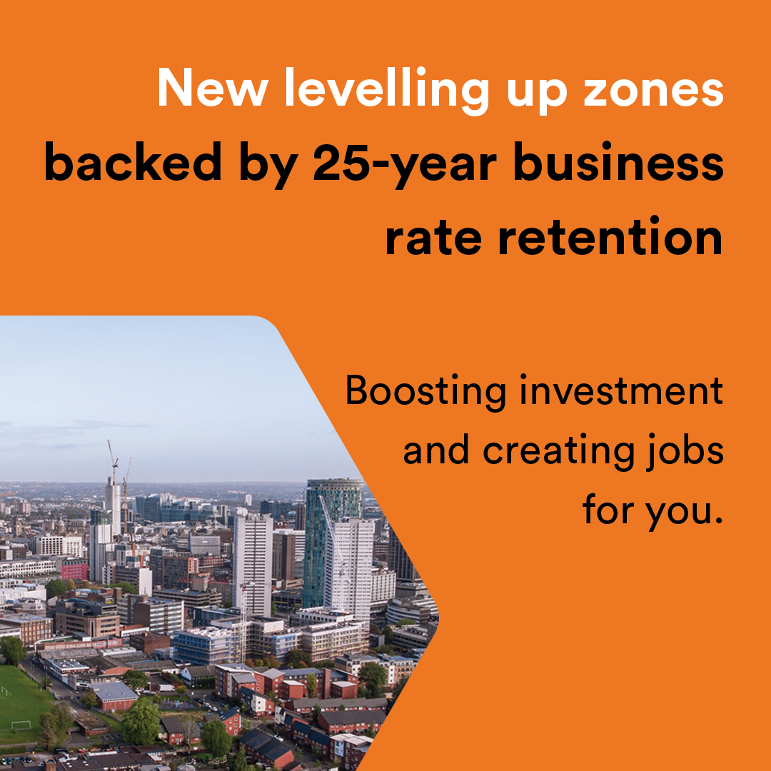 We have also secured new levelling up zones which will bring at least £500 million to the #WestMidlands over the next 25 years ↗️