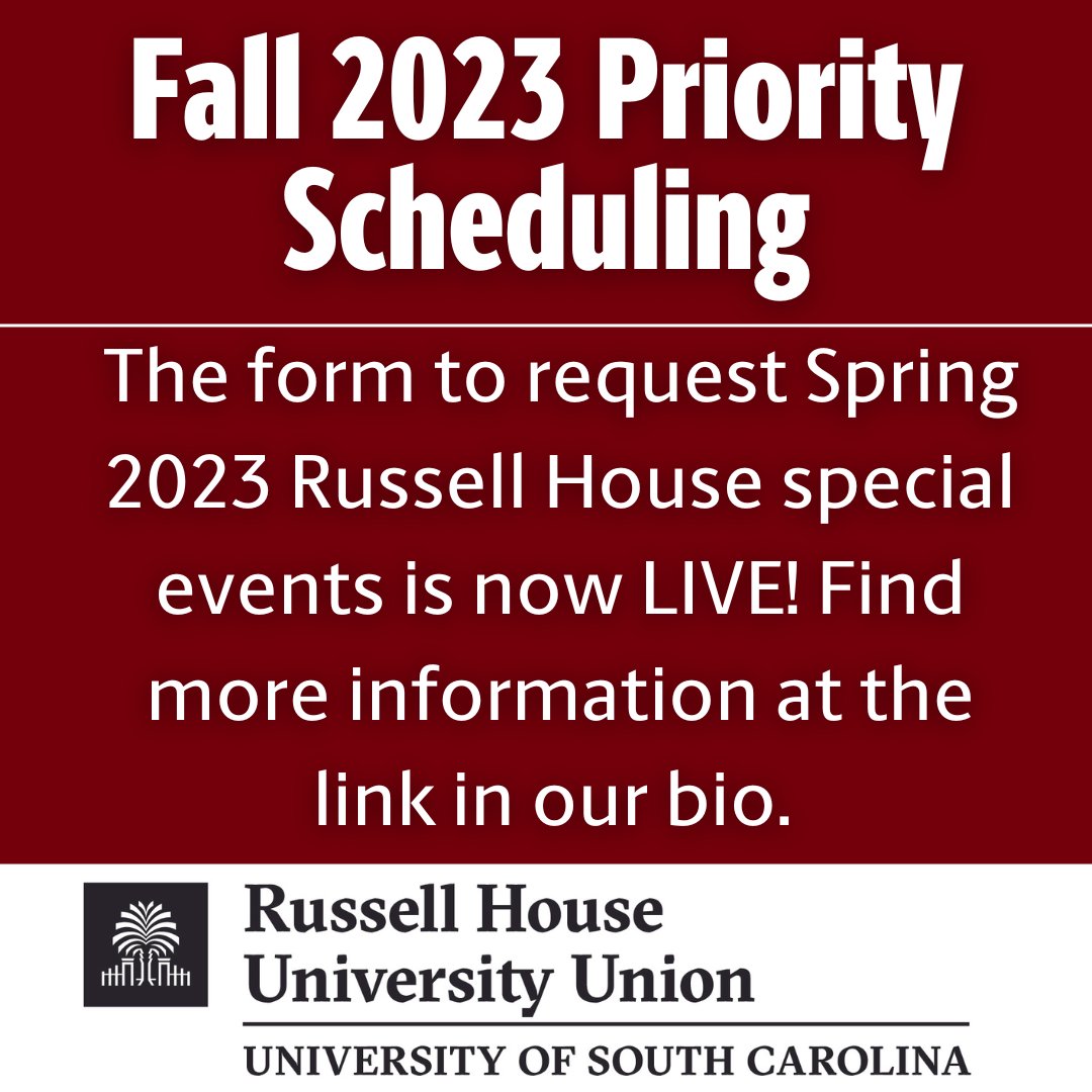 Fall 2023 Priority Scheduling is now LIVE!! 
🚨
Fill out the form linked in our bio to get priority scheduling for your events this fall.