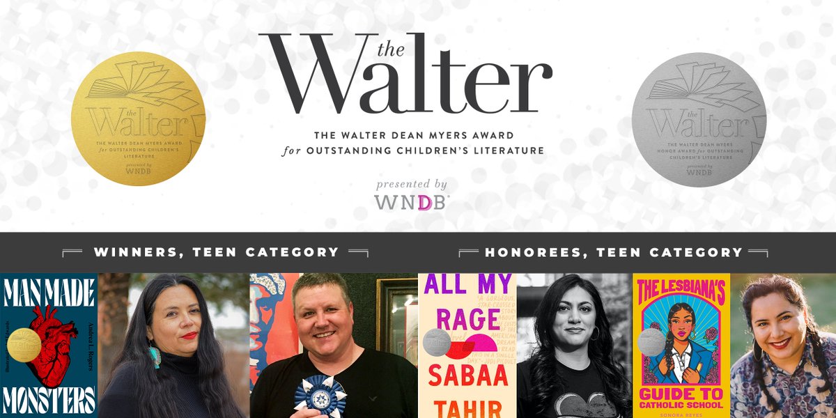 We're counting down to the #WalterAwards23! 2023 Teen category winners @AndreaLRogers &amp; Jeff Edwards and honorees <a href="/SonoraReyes/">Sonora Reyes</a> &amp; <a href="/sabaatahir/">Sabaa Tahir</a> spoke to us about their books, why young people need diverse stories, and more: ow.ly/2LTK50Ngkbg