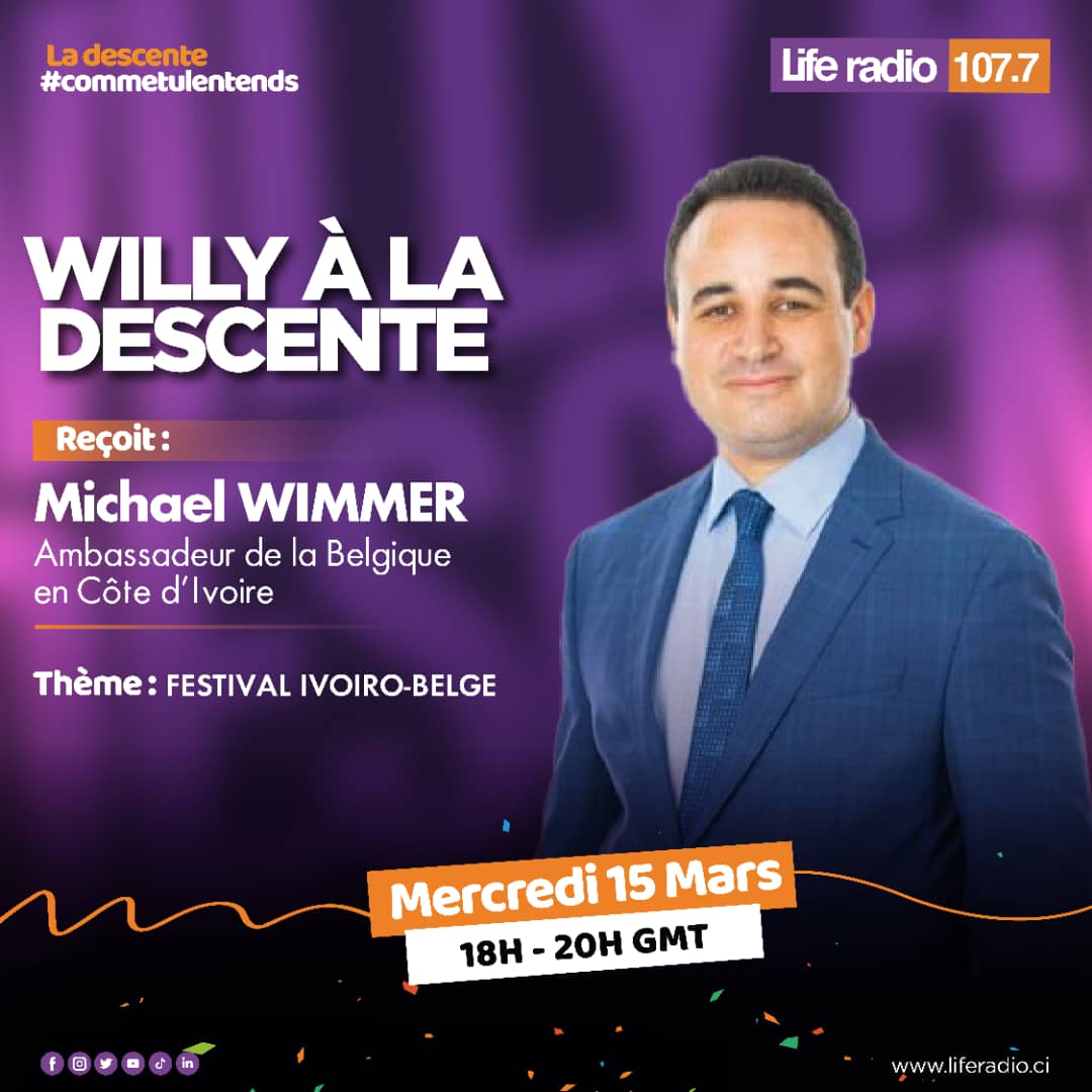 BrahimaOfficiel's tweet image. 🇨🇮🇧🇪 Nous recevons ce soir, S.E.M. MICHAEL WIMMER ( @belgiumabidjan ) dans l'émission #Willyaladescente.

📻 Rdv à 18H00 GMT sur 107.7 et liferadio.ci 💻📱#Liferadio