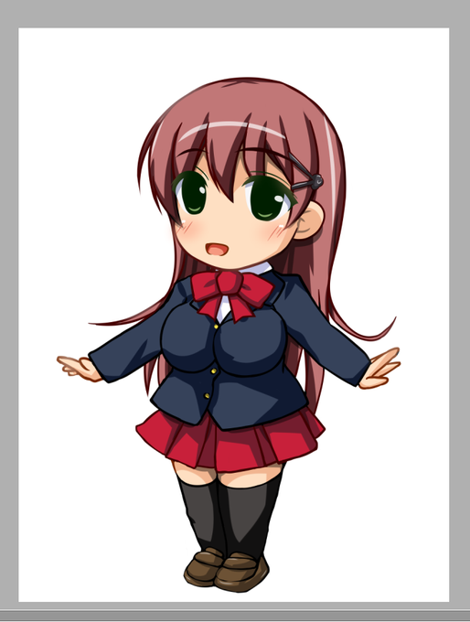 続いてSD委員長をぬりぬり〆('ー`)b
何となくペコちゃんに似てる気がするですw 