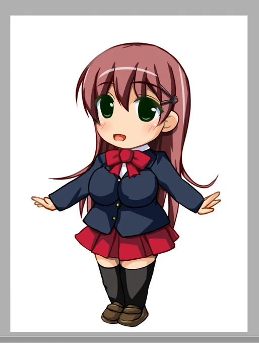 続いてSD委員長をぬりぬり〆('ー`)b何となくペコちゃんに似てる気がするですw 