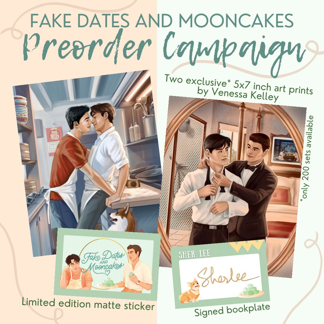Fake Dates &amp; Mooncakes
🥮 PREORDER CAMPAIGN 🥮

• Follow/RT
• BONUS: Tag 2 friends in comments for mystery gift (limited)
• Fill out form
• Open worldwide 🌎

✨First 200 preorders only!✨

PREORDER: sherleeauthor.carrd.co

SUBMIT: bit.ly/fdampreorder

<a href="/VScrivanoKelley/">Venessa Vida Kelley (She/They)</a>